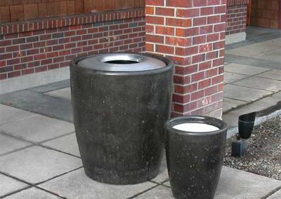 Cement Waste Receptacle & Ash Urn - Graphite Stain