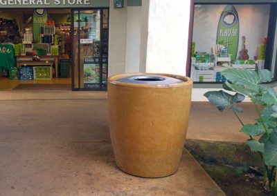 Cement Waste Receptacle - Tuscan Gold Stain