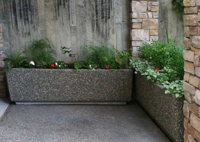 Long Rectangular Aggregate Stone Planters