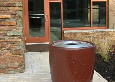 Concrete Trash Cans - Bark Stain