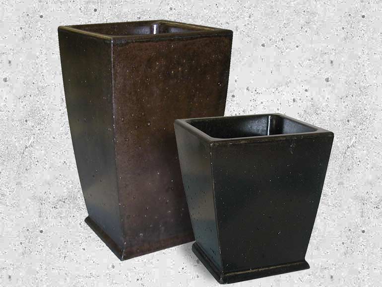 Far East Tall Concrete Planters and cement pots from Ornamenal Stone Inc.